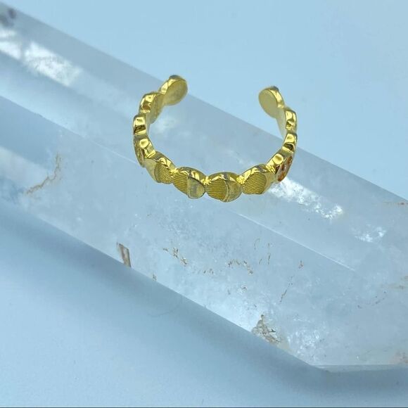 Sterling Silver CZ Toe Ring Gold Plated - Picture 3 of 6